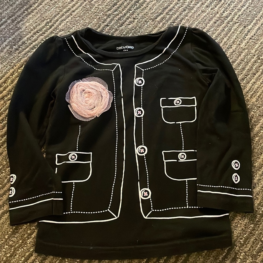 Faux jacket shirt with lace flower